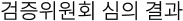 검증위원회 심의 결과