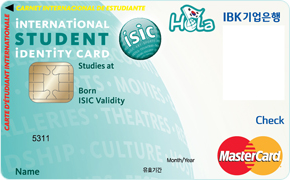 IBK기업은행 Hola ISIC 국제학생증/청소년증 카드